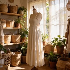 Forever 21 Cream Textured Dress